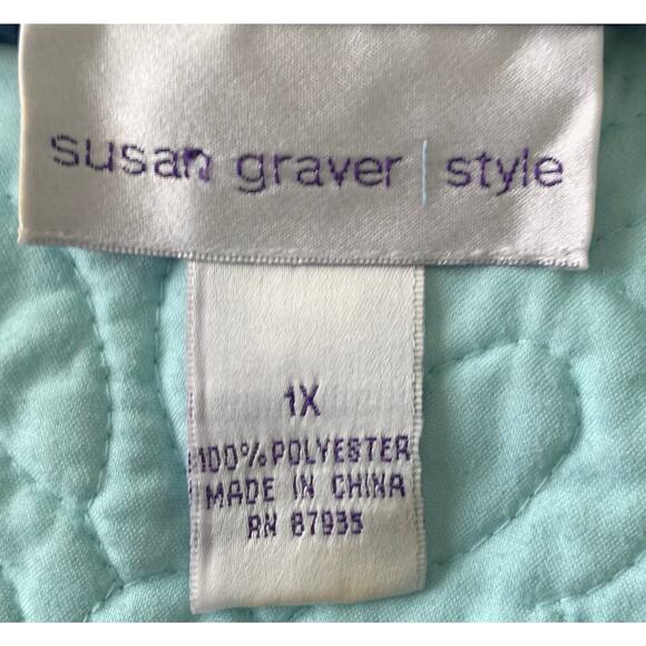SUSAN GRAVER TOP WOMENS, 1X, SLEEVELESS PULLOVER, NAVY BLUE, NWOT SLITS ON SIDES - Picture 8 of 9